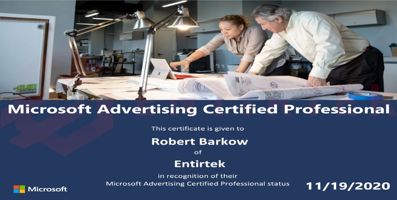 Entirtek Microsoft Advertising Certified Professional certification