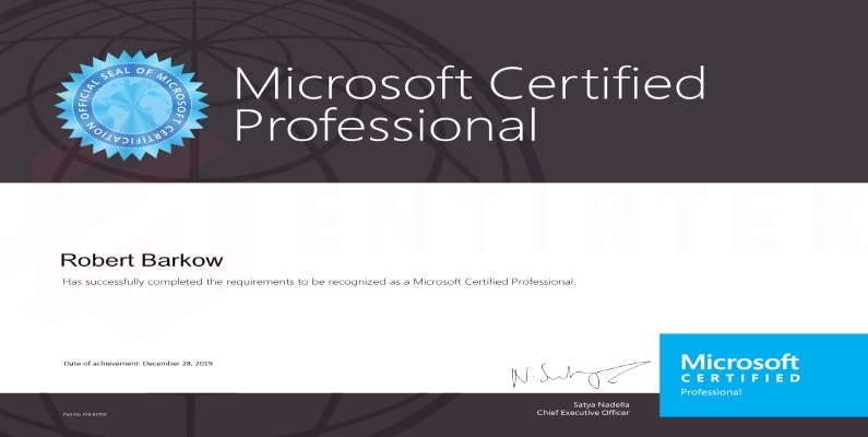 Entirtek Microsoft Certified Professional certification